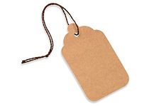 Pack Of 50, Jumbo Solid Kraft Resale Gift Tags Cotton Strung 2 x 3-5/16"