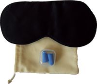 HOMETALE® 100% Natural Silk Premium Eye Mask with Ear Plugs & Carry Pouch (Black)