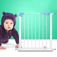 LCF 28'' Auto Close Safety Gate Extra Wide 29.5''~54'' Walk Thru Baby Gate Auto Close Safety Pet Gate Metal Expandable Dog Gate with Pressure Mount for House Stairs Doorways Hallways