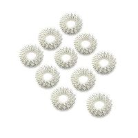 SPEQUIX 10 Pieces Acupressure Massage Rings Increase Blood Flow Circulation Finger Massager Ring Health Tool (Silver)