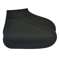 SUPVOX Reusable Waterproof Shoe Covers Slip Resistant Silicone Shoe Cover Rain Socks for Rain Snow Outdoor Cycling Black Size M