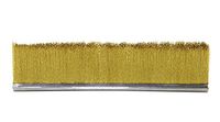 Tanis Brush MB706436 Metal Back Strip Brush with Heavy Duty 5/16" Stainless Steel Backing, 0.010" Diameter Brass Bristles, 3' Overall Length, 3" Trim Length