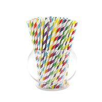 Paper Drink Straws Biodegradable Rainbow- 100 Pcs for Bachelorette Party Supplies, Eco-frendly Straws Bulk with 8 Different Colors for Birthday | Wedding | Bridal | Baby Shower | DIY Idea