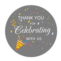 OPG Thank You for Celebrating with Us Label Stickers,Adhesive Seal Sticker Decorative Stickers for Party Supplies,100-Pack 2"(Gray)