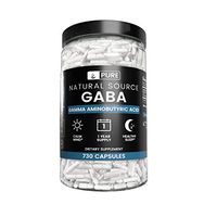 Natural Source GABA, 1-Year Supply, 730 Capsules, No Magnesium or Rice Fillers, Gluten-Free, Non-GMO, Made in The USA, 850mg of Undiluted Gamma-Aminobutyric Acid with No Additives