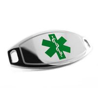 My Identity Doctor - Custom Engraved Medical ID Tag 316L Steel Medium - Green