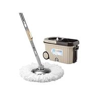 XSJJ Spin Mop Spin Mop, Spin Mop and Bucket Microfiber Mop 360 Floor Cleaning System Bucket Bottom Anti-skid Cushion Design 360 spin mop (Size : 1 heads)