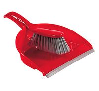 Premium Dustpan & Brush Set with Ergonomic Brush Design (Red)