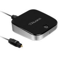 Aluratek ADB1B Bluetooth Audio Receiver and Transmitter, 2-in-1 Wireless 3.5mm, AUX, Optical Audio Adapter, Pairing with 2 Bluetooth Headphones Simultaneously in Transmitter Mode