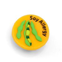 StickyJ USA Soy Allergy Rubber Medical Bracelet Button for Children