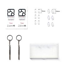 Soft Silicone Nose Pads and Air Chamber Nose Pads Set, Eyeglasses Repair Kit, 3 in 1 2pcs Screwdriver and Disposable Eyeglasses Cleaner Tissues. (Air 15mm 3 Pair + Silicone 13mm 3 Pair)