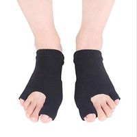 HAIHF 2 Pairs Big Toe Straighteners,Toe Separator Bunion Relief Guide, Bunion/Hallux Valgus Pain Relief & Toe Protection Unisex(Black)