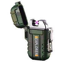 lcfun Waterproof Lighter Outdoor Windproof Lighter Dual Arc Lighter Electric Lighters USB Rechargeable-Flameless-Plasma Lighter for Cigarette,Camping,Hiking,Outdoor Adventure,Survival Tactical