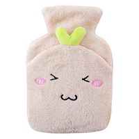 YAMY Hot Water Bottle for Kids/Adults,Classic Rubber Hot Water Pouch with Soft Plush Hand Waist Warmer Cover Hot Water Bag for Pain Relief from Arthritis,Headaches,Hot & Cold Therapies (Coffee)