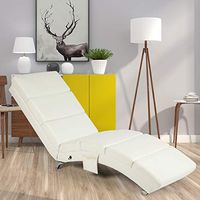 YOLENY Synthetic Leather Chaise Lounge with Massage Function,Massage Chair (White)