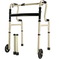 XHRHao Walker One-Click Folding 8 Adjustable Height Levels(71.5-89cm) Made of Aluminum Alloy Rollator Prevent Falling Portable Walk Assist for Elderly Natural (Color : Natural)
