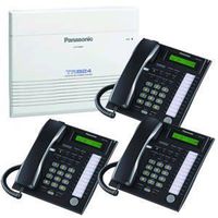 Panasonic KX-TA824 Telephone System & 3 KX-T7731 Black Telephones
