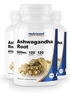 Nutricost Ashwagandha Herbal Supplement 600mg, 120 Capsules - High Quality Ashwagandha Root (3 Bottles)