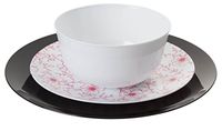 Trendables 60 - Pack Combo Premium Disposable Plastic Plates, Food Grade Plastic Dinner Plates - Flora Design Includes: 20 x 10.25" Dinner Plates - 20 x 8" Salad - 20 x 24 oz. Salad/Soup Bowls