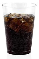 50 Heavy Duty Disposable Cups | 16 oz. Premium Clear Hard Plastic Fancy Glasses for Parties & Weddings (50 Pack) by Bloomingoods