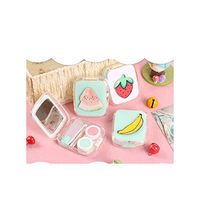 1 Set Cute Color Fruit Contact Lens Case for Eyes Contact Lenses Box for Glasses Accessories with Mirror,Mango A