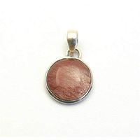 Sterling Silver Red/Brown Rutile Quartz Pendant Jewellery No.3188