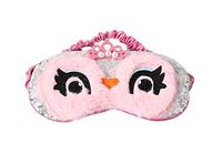Monai Cute 3D Sleep Travel Nap Sequins Night Mask Soft Plush Blindfold Owl Sleeping Home Eye Cover for Women Girls Kids (owl-Pink)