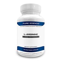 Pure Science L-Arginine Supplements 750mg – Improve Coronary & Cardiovascular Health, Improve Immune Function, Blood Flow & Physical Performance – 100 Vegetarian Capsules of L-Arginine Powder