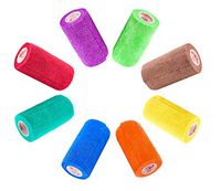 4 Inch Self Adhesive Medical Bandage Wrap Tape (Assorted Colors) (6 Pack) Strong Elastic Self Adherent Cohesive First Aid Sport Flex Rolls for Wrist Ankle Knee Sprains and Swelling