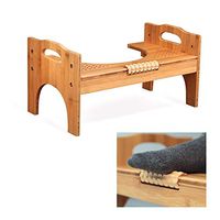 LXT PANDA Bamboo Squatting Toilet Stool with Flip Adjustment, Adjustable Bamboo Luxury Squatting Toilet Stool with Built-in Foot Massager to Boost Blood Circulation.