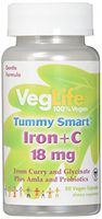 VegLife Iron Plus C Tummy Smart Vegan Cap, 18 mg, 50 Count