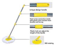 Eco Alpine Stainless Steel Universal Mop Rod + 1 Refill (Yellow)