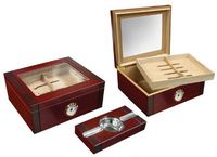 Prestige Import Group - The Sovereign Two-Tone Beveled Glass Top Cigar Humidor with Matching Ashtray
