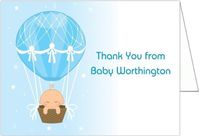 Hot Air Balloon Baby Boy Baby Thank You Cards - Set of 20