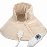 Heating Pad Shoulder Neck,Digital Display 3 Heat Settings 90 Min Auto Off Overheating Protection, for Neck Shoulder Pain Relief Ease Headache Migraines 220V Creamy-White.