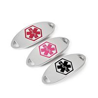 BAIYI 3Pack Bracelet ID Tags - Stainless Steel Medical Alert ID Identification Tags for Custom Engraved Bracelets