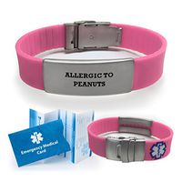 Allergic to Peanuts Sport Medical Alert ID Bracelet for Women