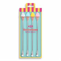 Nod Ice Cream Cone Swizzle Spoon / Cocktail Stirrer Stick - Set of 4