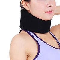 OBER Adjustable Soft Neck Brace Support Sponge Cervical Collar Stiff Neck Pain Relief Protect Neck Health Care Posture Corrector (Black, M)