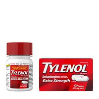 Tylenol Extra Strength Caplets with 500 mg Acetaminophen, Pain Reliever & Fever Reducer, 50 ct
