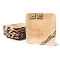 Naturally Chic Compostable Biodegradable Disposable Plates - Palm Leaf 7” Square Small Dinnerware Set - Eco Friendly Alternative - Party, Wedding, Event Plates (25 Pack)