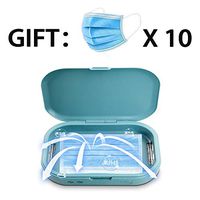 YAMMY Phone Sanitizer UV Light Disinfection Box, Antiviral Sterilizing Phone Cleaner Wireless Charger with Aromatherapy Function (Blue)