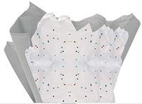 Gray and White Gemstone Gift Wrap Pom Pom Tissue Paper - 60Sheets