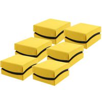 Bucasi 6 Gift Box Jewelry Necklace Party Favor Yellow Black Design Fully Assembled 2.5 inches Square