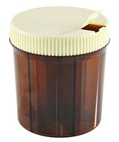 HOME-X 6-Section Pill/Vitamin Dispenser, Medicine Organizer, Dark Plastic, Sunlight Damage Protection-4” x 4” (White Lid)