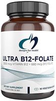 Designs for Health Ultra B12-Folate - 400mcg Active Folate + 2000 mcg Vitamin B12 (90 Capsules)