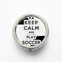 RhyNSky Soccer Ball - Football Mini Portable Pocket Purse Pill Box Case Pillbox, 3 Compartments, Silvery, 33