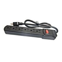 Comprehensive 6-Outlet Surge Protector with 6' Power Cord, Black
