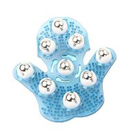 PBQWER Palm Shaped Massage Glove Body Massager with 9 360-degree-roller Metal Roller Ball Beauty Body Care (Blue),Blue