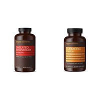 Amazon Elements Chelated Magnesium, 270 mg per Serving (2 Tablets), Vegan, 240 Tablets & Turmeric Complex, 400mg Turmeric Curcumin, 140mg Ginger, 10mg Black Pepper, 65 Capsules (2 Month Supply)